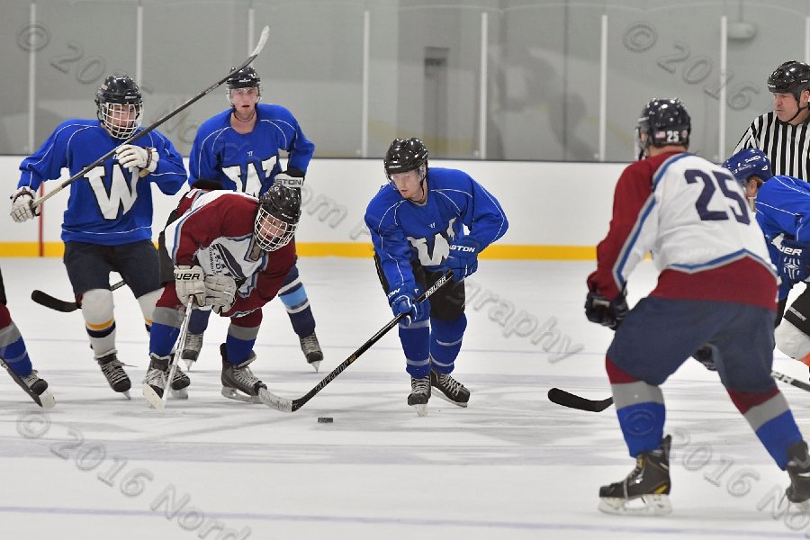 Wheaton College Men\'s Ice Hockey vs Middlesex Community College. - Photo By: KEITH NORDSTROM